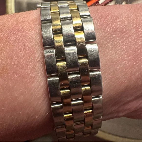 Kate Spade Watch Silver, Gold, Opal Face, Diamond Accents, Elegant, Gently Loved - Picture 7 of 16